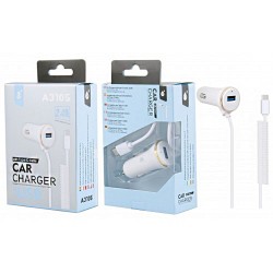 CAR CHARGE WITH TYPE-C CABLE 1 USB 5V 2.4A MTK WHITE CAR CHARGE WITH TYPE-C CABLE 1 USB 5V 2.4A MTK WHITE